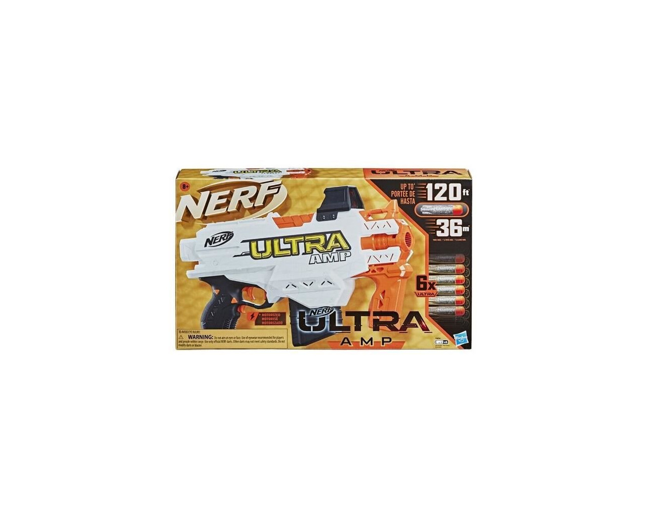 NERF - Ultra - Amp - Blaster motorisé - chargeur 6 fléchettes - 6 fléchettes  - compatible uniquement avec fléchettes NERF - U… 